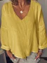 Plain Casual Loose Blouse