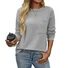 Women's Long Sleeve Blouse Spring/Fall Khaki Plain Pocket Stitching Crew Neck Daily Going Out Casual Top