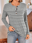 Women Striped Crew Neck Casual Long Sleeve T-shirt