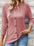 Women Plain Crew Neck Casual Long Sleeve T-shirt