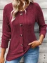 Women Plain Crew Neck Casual Long Sleeve T-shirt