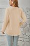 Women's Long Sleeve Blouse Spring/Fall Apricot Plain Buckle Crew Neck Daily Going Out Casual Top