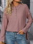 Women Plain Crew Neck Casual Long Sleeve T-shirt