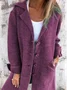 Lapel Collar Loose Plain Elegant Coat