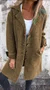 Lapel Collar Loose Plain Elegant Coat