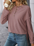 Women Plain Crew Neck Casual Long Sleeve T-shirt