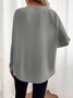 Women Plain Crew Neck Casual Long Sleeve T-shirt