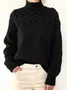 Yarn/Wool Yarn Loose Casual Turtleneck Sweater