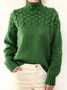 Yarn/Wool Yarn Loose Casual Turtleneck Sweater