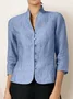 Plain Regular Fit Linen Ramie Blazer