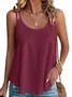 Women Casual Plain Summer Sleveness Eyelet Embroidery Tank Top Cami Top