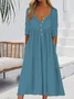 Crew Neck Casual Dress With No