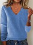 Yarn/Wool Yarn Plain Loose Casual Sweater