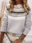 Ethnic Geometry Casual Loose Wool/Knitting Sweater