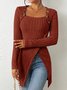 Casual Jersey Loose Crew Neck Blouse