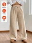 Fluff/Granular Fleece Fabric Casual Plain Pants