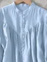 Cotton Half Open Collar Vacation Shirt