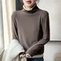 Women Color Block Turtleneck Casual Long Sleeve T-shirt