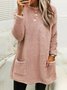 Women's Crew Neck Casual Midi H-Line Fluff Dress