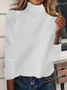 Turtleneck Plain Casual Yarn/Wool Yarn Sweater