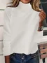 Turtleneck Plain Casual Yarn/Wool Yarn Sweater