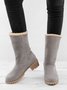 Plain Winter Cowhide Leather Casual Cotton-Padded Boots