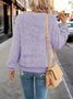 Plain Half Open Collar Casual Sweatshirt
