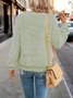 Plain Half Open Collar Casual Sweatshirt