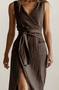 Cotton And Linen Linen Regular Fit Plain Dress