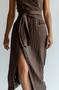Cotton And Linen Linen Regular Fit Plain Dress