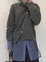 Casual Crew Neck Loose Cardigan