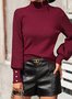 Regular Fit Mock Neck Plain Casual Sweater