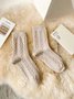 1pair Women High-Elastic Twist Mid-calf Socks