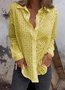 Casual Loose Shawl Collar Plain Shirt