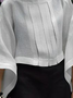 Ramie Linen Plain Crew Neck Blouse
