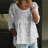 Women 3D Printing Crew Neck Vintage Half Sleeve T-shirt