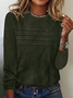 Women Striped Crew Neck Casual Long Sleeve T-shirt
