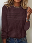Women Striped Crew Neck Casual Long Sleeve T-shirt