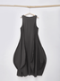 Linen Plain Crew Neck Maxi Dress