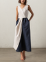 Linen Crew Neck Cotton And Linen Dress