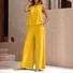 Women's Plain Daily Going Out Two-Piece Set Apricot Casual Summer Top With Pants Matching Set