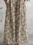 Women's Floral Spring Print Casual V-Neck Long Sleeve Dress