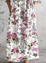 Women's Floral Spring Print Casual V-Neck Long Sleeve Dress