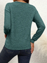 Women Plain Crew Neck Casual Long Sleeve T-shirt