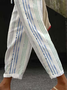 Women's Striped Print Spring Casual Pants