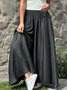 Casual Loose Wide leg Plain Jeans