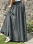 Casual Loose Wide leg Plain Jeans