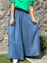 Casual Loose Wide leg Plain Jeans