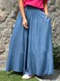 Casual Loose Wide leg Plain Jeans