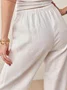 Casual Plain Straight linen-cotton Pants